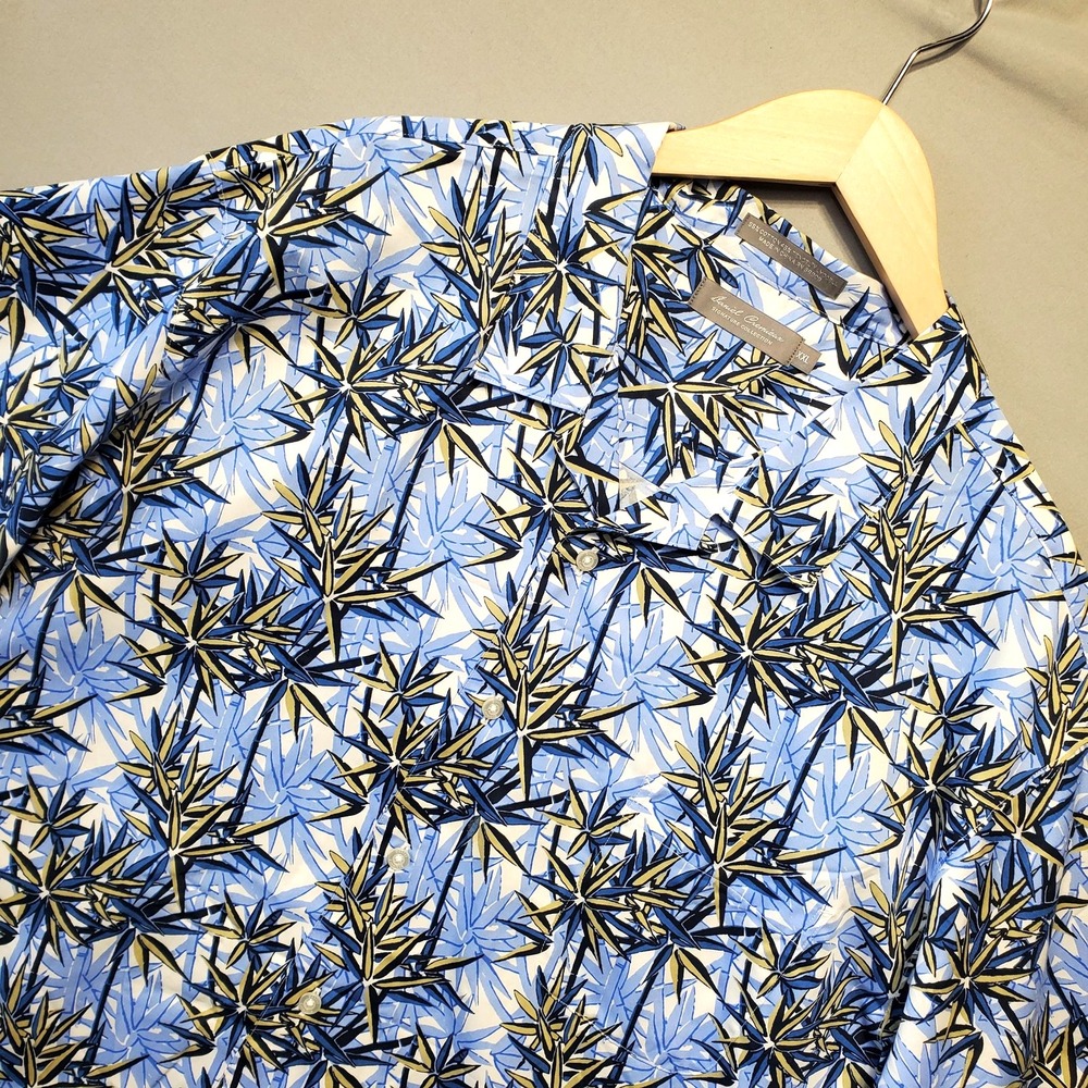 Daniel Cremieux Signature Shirt Mens 3XL Blue Tropical Short Sleeve Button Up